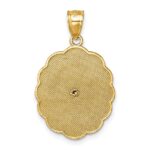 14k Polished Diamond-cut Spanish Ntra. Sra. De Guadalupe Oval Pendant - Image 3