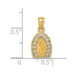 14k Polished CZ Our Lady of Guadalupe Charm Pendant - Image 4