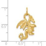 14k Solid Polished 3-D Dragon Charm - Image 4