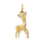 14k Polished Open-Backed Fawn Deer Charm