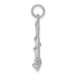14K White Gold Solid Polished 3-D Anchor with Rope Charm - Image 2