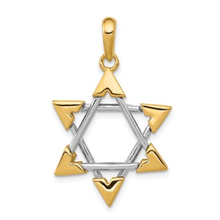 14k Two-tone Star of David Pendant
