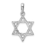 14k White Gold Star Of David Pendant - Image 3