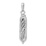 14K White Gold 3-D Mezuzah Pendant - Image 3