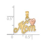 14k Two-tone MOM with Heart Pendant - Image 3