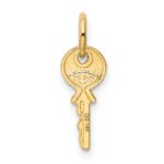 14K Polished 3D Rounded Top Key Charm - Image 3