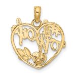 14k Two-tone #1 WIFE in Heart with Heart Pendant - Image 3