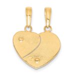 14k Two-tone with Flowers MOMMY-ME 2-Piece Break-apart Heart Pendant - Image 4