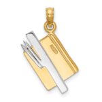 14k Two-tone 3-D Multi-color Enameled ABC School Book Pendant - Image 3