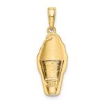 14k White Enameled Vanilla Ice Cream Cone Pendant - Image 3