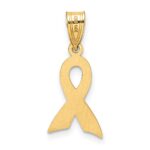 14k Small Pink Enameled Awareness Ribbon Pendant - Image 3