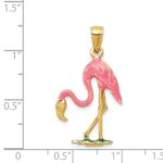14k Enameled 3-D Pink Flamingo Pendant - Image 5