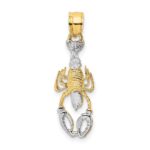 14K and White Rhodium Lobster Charm