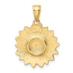 14k Enameled Yellow Sunflower Pendant - Image 3