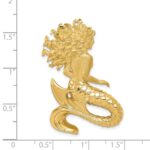 14k Large Polished and Satin Diamond-cut Mermaid Omega Slide - Image 4
