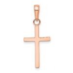 14k Rose Gold Polished Cross Pendant - Image 3
