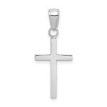 14k White Gold Polished Cross Pendant