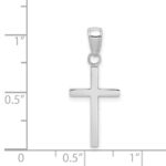 14k White Gold Polished Cross Pendant - Image 5