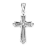 14k White Gold Polished -X- Center Cross Charm - Image 4