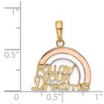 14k Two-tone with White Rhodium FOLLOW YOUR DREAMS Rainbow Charm - Image 3