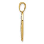 14K and White Rhodium Polished Hearts inside Heart Pendant - Image 2