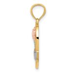 14k Two-tone with White Rhodium GRANDMA Heart with Rose Pendant - Image 2