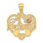 14k Two-tone with White Rhodium #1 GRANDMA Heart Pendant - Image 3