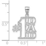 14K White Gold #1 DAD Pendant - Image 3