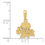 14k SISTER with Rose Pendant - Image 4