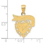 14k DADDYS GIRL Heart with Banner Pendant - Image 3