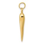 14k Medium 3-D Italian Horn Pendant - Image 2