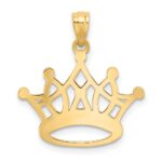 14k and White Rhodium Crown Pendant - Image 3