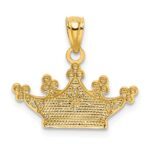 14k and White Rhodium Crown Pendant - Image 3