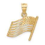 14K Cut-out American Flag Pendant - Image 3