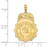 14k FIREFIGHTER FIRE DEPT. Badge Charm - Image 3