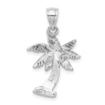 14k White Gold Palm Tree Pendant - Image 3