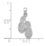 14k  3-D White Gold Flip Flops Pendant - Image 4