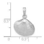 14K White Gold Medium Clam Shell Pendant - Image 3