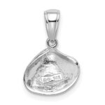 14K White Gold Small Clam Shell Pendant - Image 3