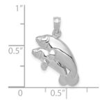 14K White Gold Double Manatee Pendant - Image 3
