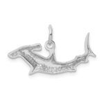 14k White Gold Hammerhead Shark Charm - Image 3