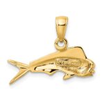 14k Small Mahi Mahi Fish Pendant - Image 3