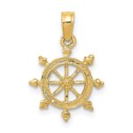 14k Ship Wheel Pendant