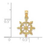 14k Ship Wheel Pendant - Image 4