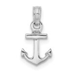 14k White Gold Mini Anchor Pendant - Image 3