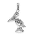 14K White Gold Standing Pelican Charm - Image 4