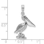 14K White Gold Standing Pelican Charm - Image 3