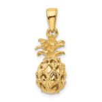 14K  3-D Cut-out Pineapple Pendant - Image 3