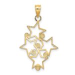 14K and White Rhodium Diamond-cut Star Cluster Charm - Image 4
