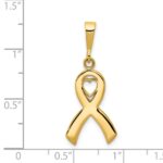 14k Heart In Awareness Ribbon Pendant - Image 4